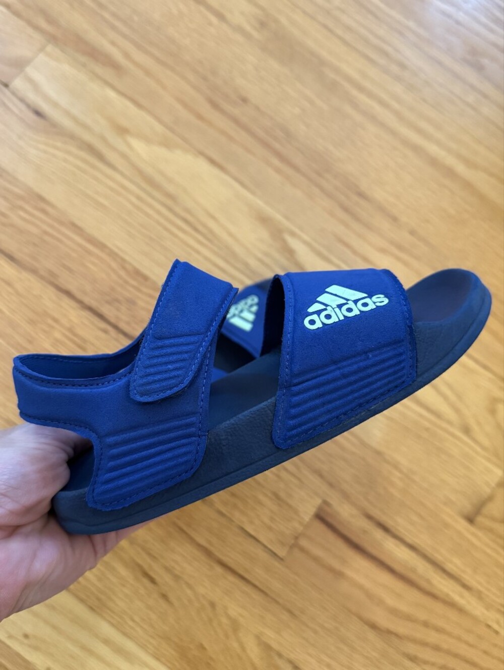 Adidas Adilette Kids Navy Blue Adjustable Strap Slide Sandals Size 1